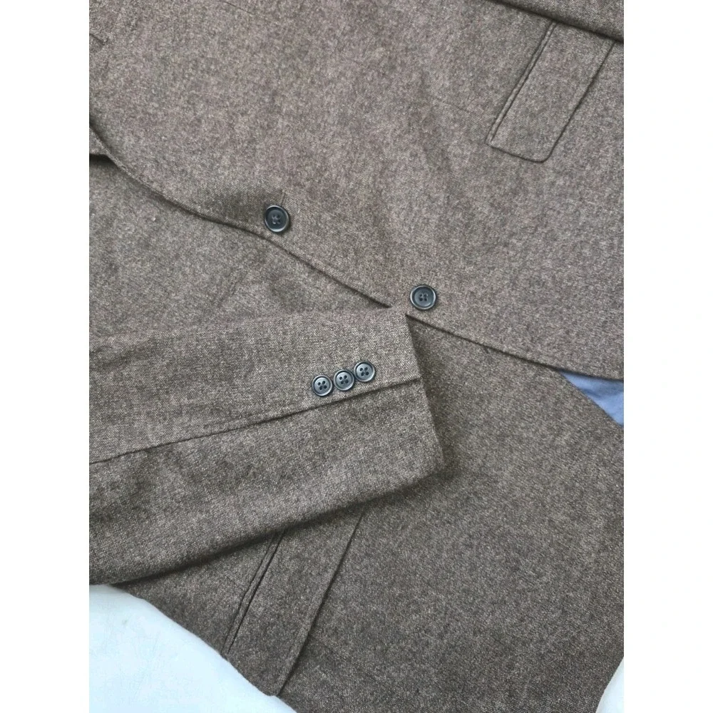 Pronto Uomo Mens Sports Coat 46R Brown Wool Blend 2 Button Blazer XXL B602
